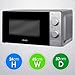 Abode Touch Control Microwave 20 Litre Black Digital 700W with Clock & Timer, 5 Auto Cook Settings & Defrost, 10 Power Levels AMT2012B (Manual, Silver)