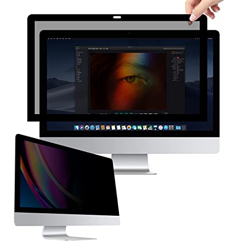 bersem Fully Removable Privacy Screen Protector Compatible with iMac 21.5 inch Monitor Privacy Screen for Apple Desktop Computer, Filter Anti-Glare Anti-Scratch UV-Blocking 16:9 Ratio