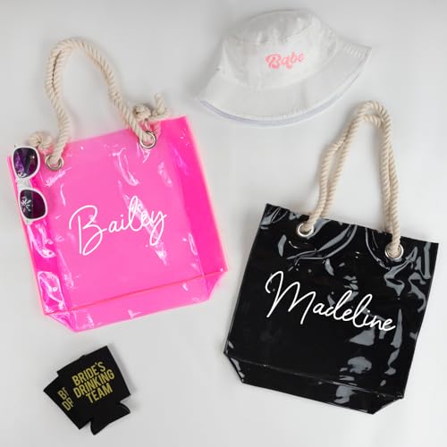 Bolso Tote Transparente Neon con Asas de Cuerda miniatura 6