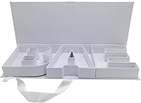 Vista 4 de WENPACK Letra de cartón en forma de BAE para baby shower, rellenable, de papel maché, en forma de flor de fresa de chocolate (BAEWHITE)