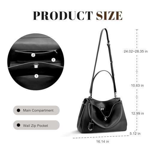 Bolso Tote de cuero genuino para mujer miniatura 5