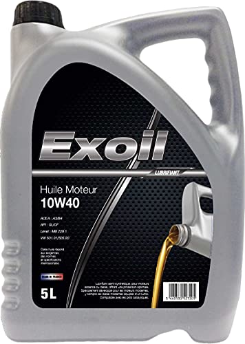 Huile EXOIL 10W40 bidon de 5L pour vidange de voiture