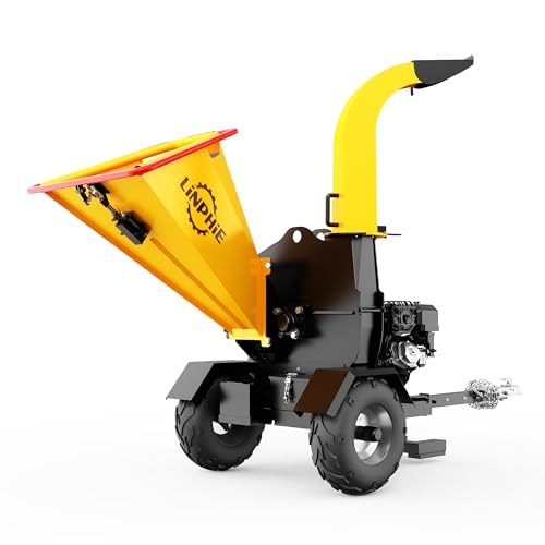 LinPhie Wood Chipper 420cc 15 HP Gas Powered Engine Wood Chipper