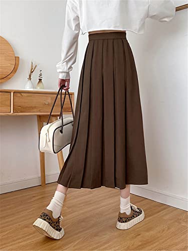 Jupe longue d'été plissée marron taille 44 Bollrllr