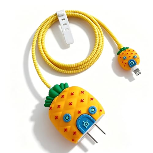 Protector de cargador rápido para iPhone 18W y 20W diseño de piña