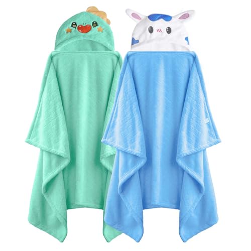 FUBANRAY Toddler Bath Towel Kids Bath Towels Baby Towels with Hood Toddler Towels for Boy Girl 0-5 Years, 2-Pack Absorbent Baby Bath Towels Hooded Kids Bath Large 50''x32''