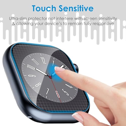 Image of Elecshion Apple Watch 45mm Screen Protector (Series 7 /8 /9) Pack of 2, HD Clear Screen Guard, Ultra-Thin Film, Scratch-Resistant, Bubble-Free Easy Installation Kit