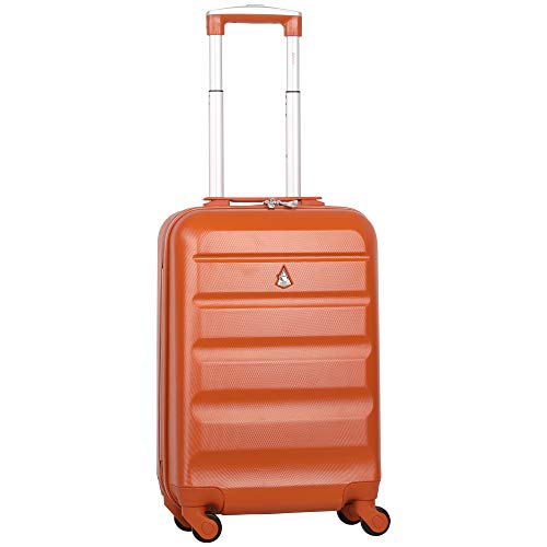 Aerolite ABS Maleta Equipaje de Mano Cabina rígida Ligera con 4 Ruedas, 55cm (Quemado Naranja)