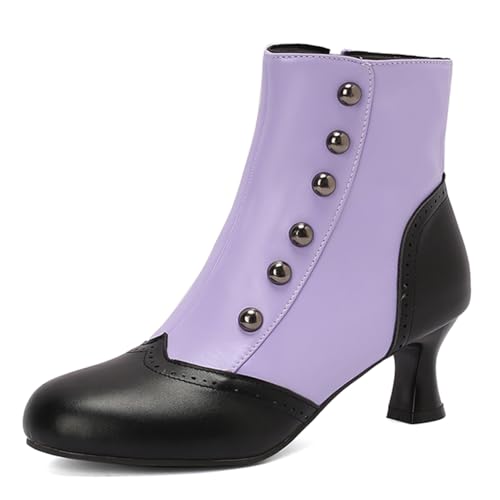 Bottines victoriennes confortables à talon moyen pour éviter les douleurs aux pieds taille 36
