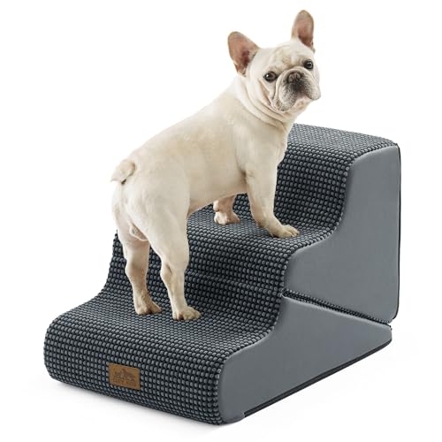 Image of COZY KISS Dog Stairs for Small Dogs, 3-Step 2-in-1 Dog Steps,15.7 inch H