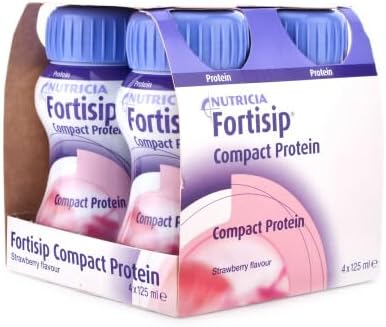 Fortisip Compact Protien Strawberry, 125ml each, (Pack of 4)