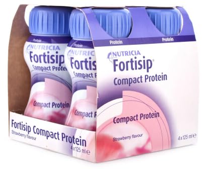 Fortisip Compact Protien Strawberry, 125ml each, (Pack of 4)