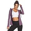Mokermi Women's Running Jacket Full Zip Athletic Hoodie Lightweight Sportswear Fit Sports Yoga Workout Track Jacket