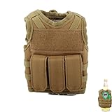 Military Micro Vest Beer Bottle Cover Mini Beer Vest Multi-Purpose Drinking Vest with Insulation Cold Retention Beverage Garnish EZ Vest