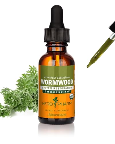 Herb Pharm Certified Organic Wormwood Liquid Extract for Digestive System Support - 1 Ounce