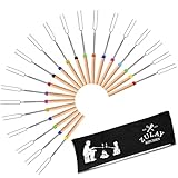 Caractéristiques coordonnées : Le lot de bâtons à rôtir télescopiques Zulay pour guimauve est livré avec 20 fourchettes de couleur assortie qui sont attrayantes, plus faciles à manipuler et assez durables pour durer pour toutes vos aventures en plein air. Maintenant, vous n'avez pas à vous soucier que vos enfants se battent pour le temps de torréfaction, ils auront leur propre bâton car il est livré avec 20 couleurs vives et vives qu'ils peuvent choisir.