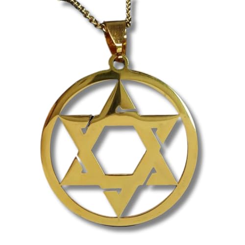 Colar Masculino 'Estrela do Rei' em Aço Inoxidável 60cm – Símbolo de Fé e Proteção, Design Sofisticado e Elegante – Acompanha Bolsa de Veludo