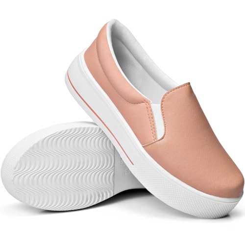Tenis Lumiss Feminino Casual Sapatenis Confort IT (37, Sintético nude)
