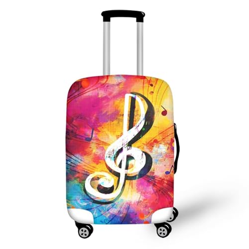 Image of Mumeson Musical Note Luggage Cover for Suicase Fits 18-32 Inch Suitcase Dust Protector Luggage Protective Stain Resistant Baggage Gear Covers