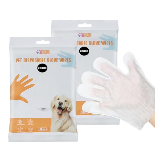 Haustiertücher für Hunde und Katzen, Katzentücher, Hunde-Tücher, Reinigung, desodorierend, hypoallergen, Katzentücher, Reinigung von Fell und Hintern, Haustierpflege-Handschuhe für Hunde, (12 Stück)