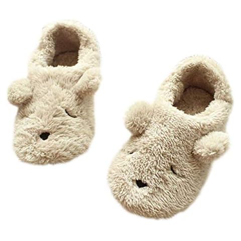 Women's Soft Plush Slippers Cute Animal Comfy House Slippers Winter Warm Fleece Slippers Anti-Slip Bedroom Slipper Home Shoes Ankle Boots Ladies Girls Casual Indoor Full Slippers, Cartoon Dog, 6/7 UK Cover