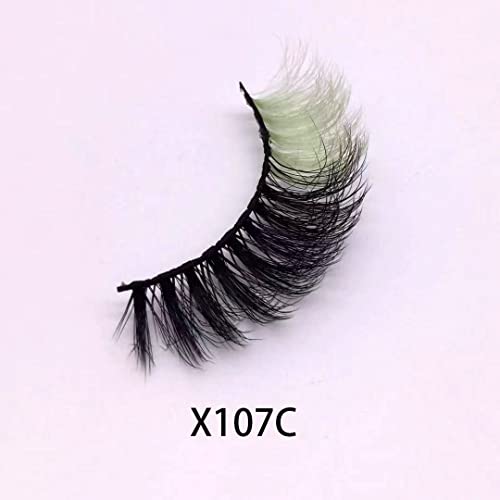 KFZR False Eyelashes Fake Eye Lashes Halloween Makeup Cosplay Colored Eyelashes 1 Pair (X107C) - Image 2
