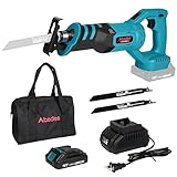 Cordless Reciprocating Saw Kit with 18V 2.0Ah Li-ion Battery and Charger,Electric Battery Powered Saw for Wood/Metal/PVC Pipe Cutting