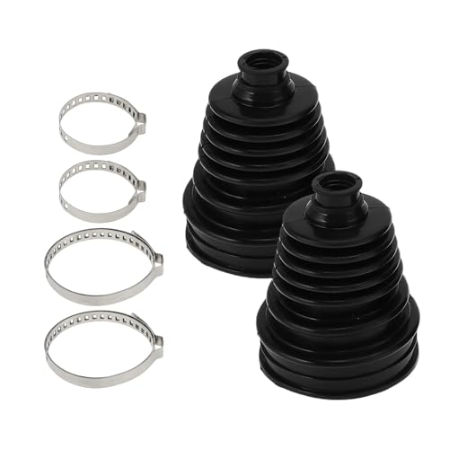 ACROPIX 2pcs CV Joint Boot with 4 Stainless Steel Clamps, Silicone Rubber Black CV Axle Boot Repair Kit Universal Constant Velocity Joint for Most Cars