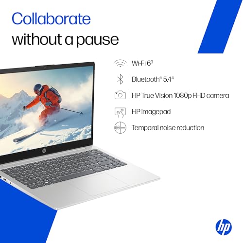 Image of HP 14, Intel Core Ultra 5 125H (16GB DDR5, 512GB SSD), Micro-Edge, Anti-Glare, FHD, 14'' /35.6cm, Win11, M365* Office24, Silver, 1.4kg, ep1150TU, FHD Camera, Backlit Laptop