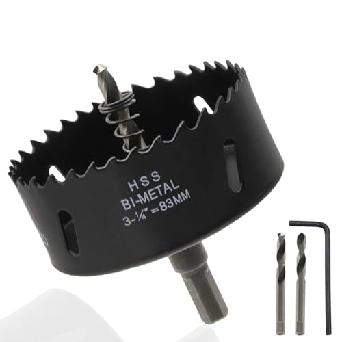 Image of 3-1 /4 inch /83mm Hole Saw Bi-Metal Hole Cutter for Cornhole Boards Plastic Drywall and Thin Metal Cutting
