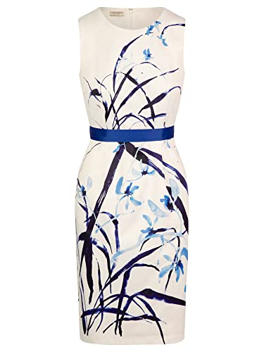 ApartFashion Damen Etuikleid Kleid, Creme-blau, 38 EU