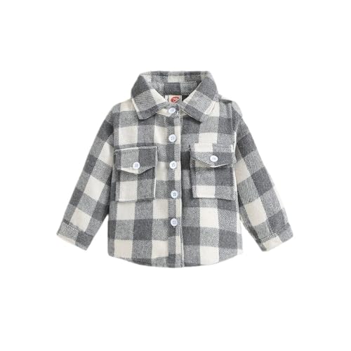 2024 Winter Plaid Jacket Coat Boys Girls Spring Fall New Long Sleeve Plaid Shirt Jacket Gifts Soft Fashion Jacket