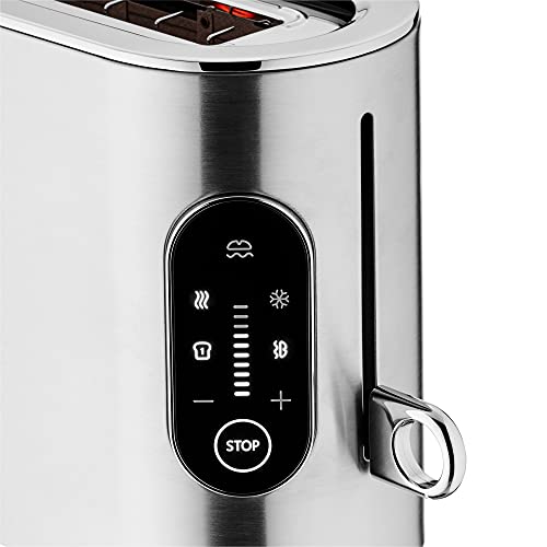 WMF Lumero Toaster 2 Scheiben, Langschlitz mit Brötchenaufsatz, XXL, Einseitiges Toasten, 1-Scheiben-Taste, 10 Bräunungsstufen, Toaster edelstahl matt