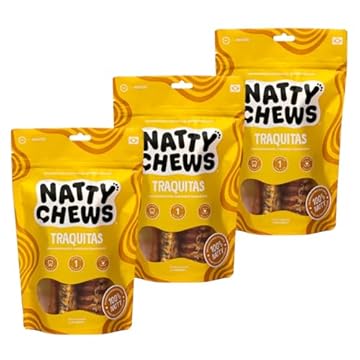 Kit 3 Embalagens Mordedor Natural Traqueia Bovina Desidratada Cannelloni Natty Chews Para Cães - 6 Unidades