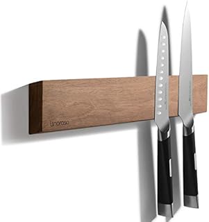 linoroso 42 cm Magnetic Knife Rack - Powerful Acacia Wood Magnetic Knife Holder Knife Strip for Wall Kitchen Knives & Tools