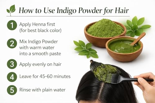 Image of Pulendra - Indigo Powder Organic for Hair Black - 200g | Neeli avuri powder for Hair | Natural Hair Color Dye | 100% Pure & Chemical-Free