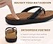 jiajiale Womens Fashion Orthotic Flip Flops Ladies Slip On Lightweight Comfortable Thick Cushion Yoga Mat Thong Sandals With Plantar Fasciitis Arch Support Khaki Black 7.5