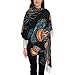 YAGEZI Blue And Gold Jellyfish Warm Scarf,Soft Scarf For Men And Women,Fashionable Shawl Scarf