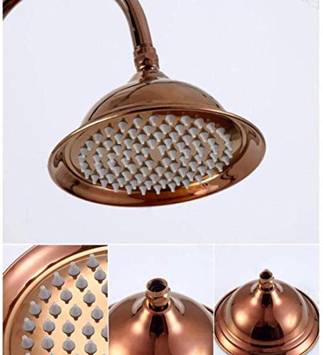 Ensemble de douche en bronze avec colonne télescopique or rose et titane - 8