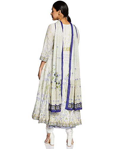 Image of BIBA Women Cotton Anarkali Kurta Churidar Suit Set