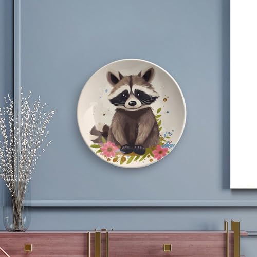 Plato decorativo de porcelana Bone China Raccoon 7 pulgadas miniatura 5