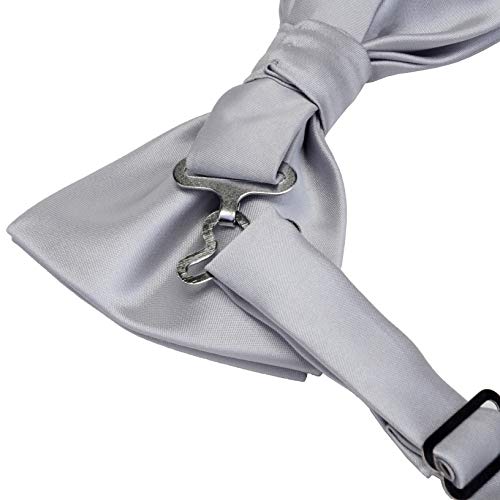 Image of GUSLESON Men's 3-pc Solid Color Bow Tie Gift Set - Double‑Fold Pre-Tied Bow Tie, Pocket Square, Cufflinks - Wedding Formal Party