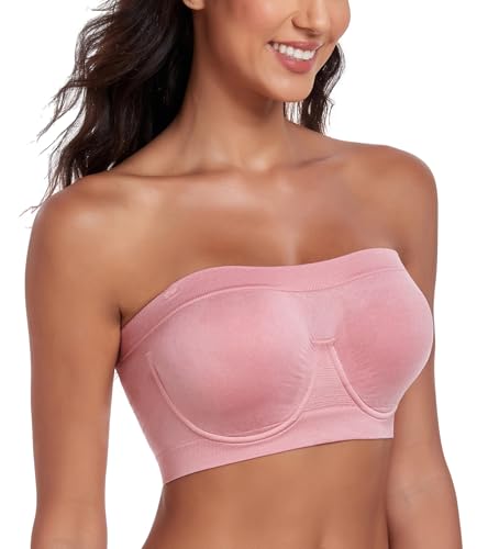 Image of Women's Underwire Strapless Multiway Bra Bandeau Seamless Supportive Bras Non Padded Top