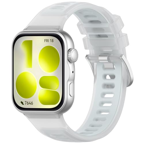 LICHIFIT for HUAWEI Watch Fit 5/Fit 5 Pro/Fit 4/Fit 4 Pro/Fit 3�p�o���h �x���g �ւ��o���h �V���R���� �ʋC�� �ϋv�� �X�|�[�c�o���h �A�N�Z�T���[(�z���C�g)