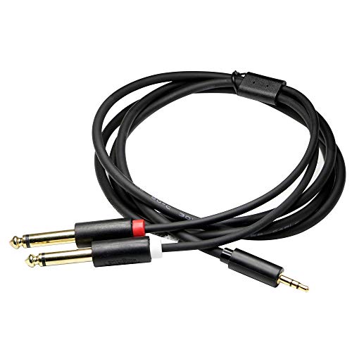 Cable de audio 3.5mm a dual 6.35mm 1.5 m miniatura 3