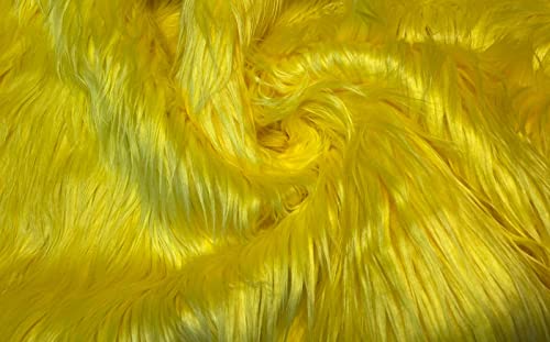 Tissu de fausse fourrure jaune de qualité supérieure, coupon de 150cm x 100cm CRS Fur Fabrics