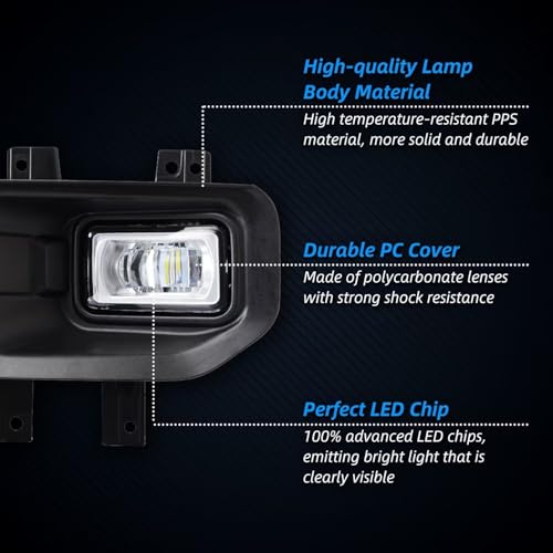 Image of LED Fog Light Assembly for F150 2015 2016 2017 Ford with Bracket, 2-Pack