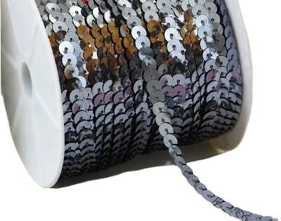 Cinta de encaje lentejuelas 6 mm adorno de costura hilo de lentejuelas manualidades