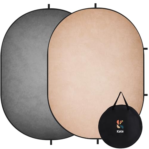 Toile de fond pliable Kate en tissu gris texturé haut de gamme pour portrait 1,5m