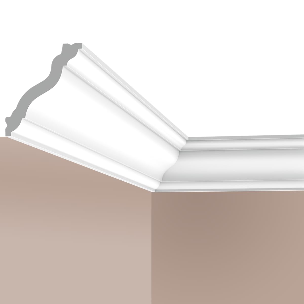 Corniche Plafond C19 7x6x200cm moulure de decorative pour interieur et transition mur
